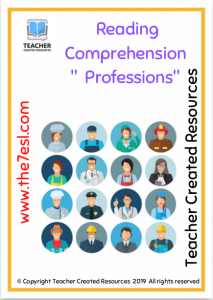 Book Cover: Reading Comprehension Professions Copyright Teacher Created Resources